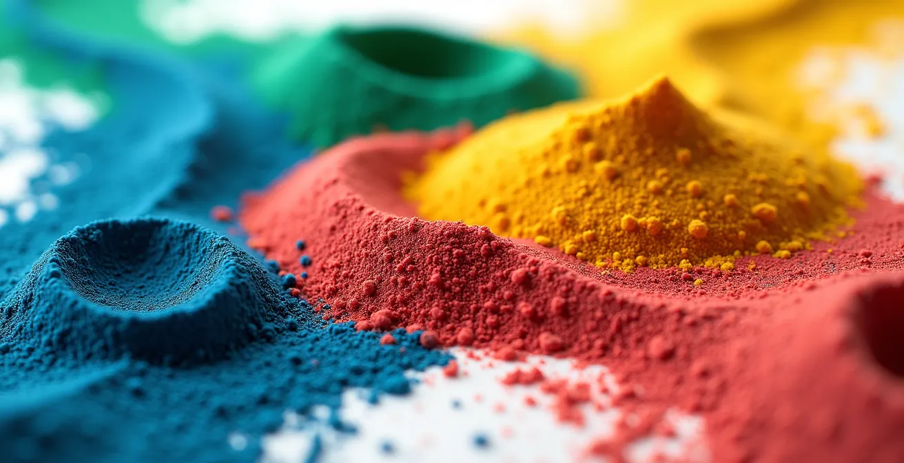 Abstract visualization of content territories with clear boundaries preventing overlap