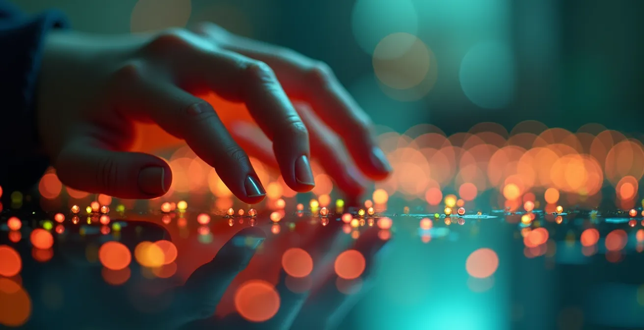 Data analyst reviewing sentiment monitoring alerts on multiple screens